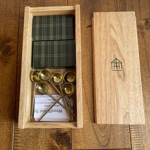 Hearth & Hand With Magnolia Spoon Card Game Wooden Box Set 9pc Great Condition